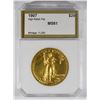Image 1 : 1907 $20 GOLD HIGH RELIEF "OMEGA MAN"  BU