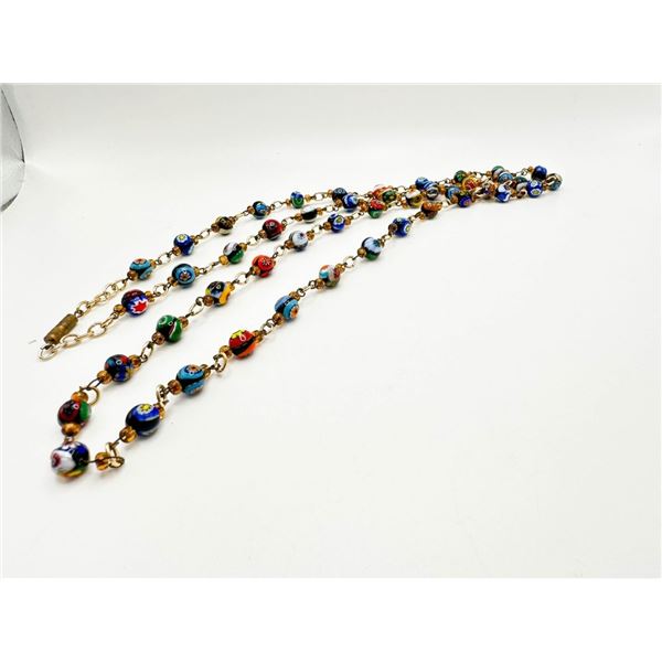 COLOR GLASS BEAD NECKLACE