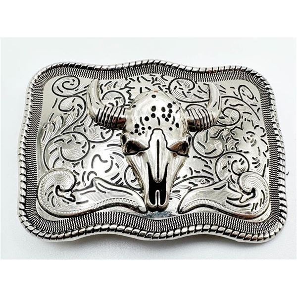 BULL HORNS BELT BUCKLE