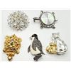 Image 1 : PENGUIN, CAT, TURTLES BROOCH