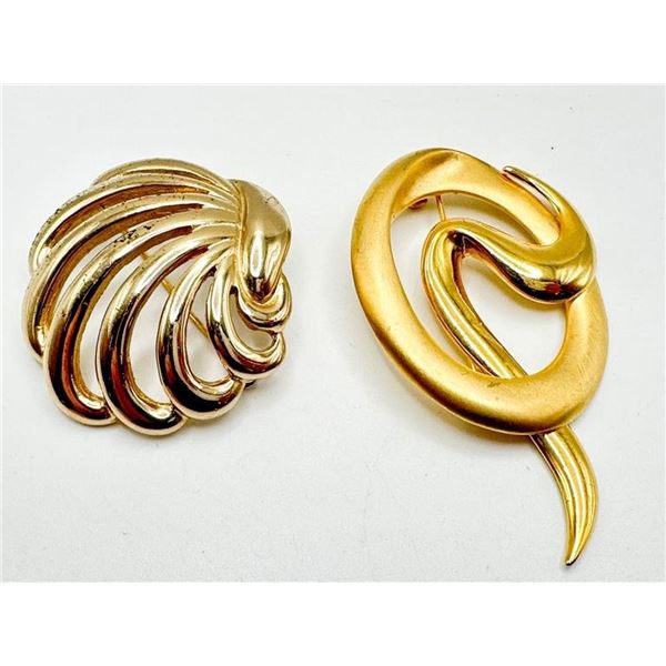 2 LARGE VINTAGE BROOCHES