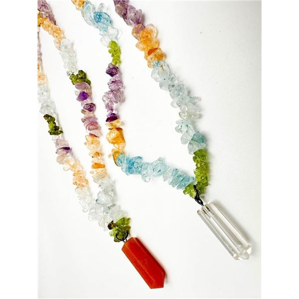 2 STONE NECKLACES COLORFUL