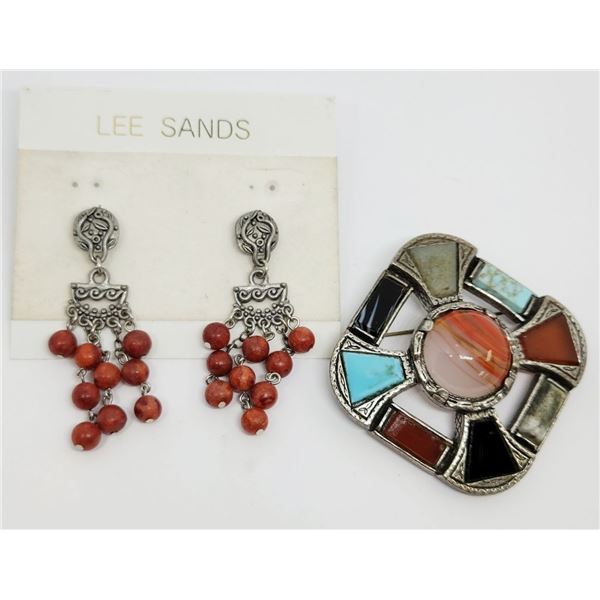 LEE SANDS + BROOCH