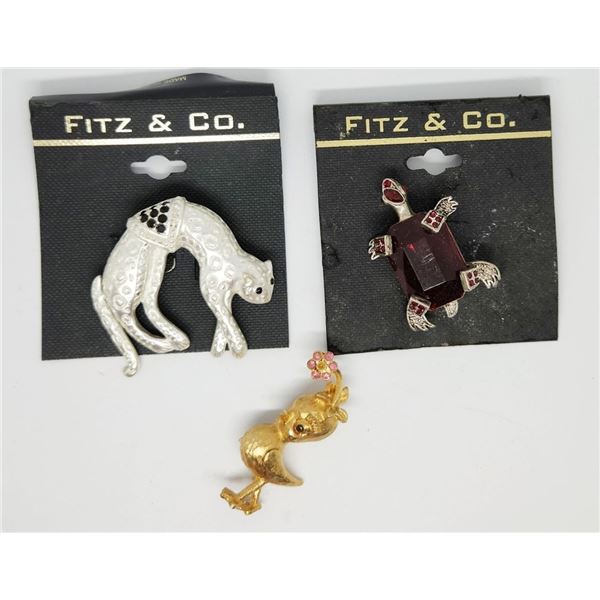 FITZ AND CO BROOCHES +