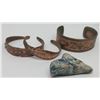 Image 1 : 3 OPPER BRACELETS + STONE