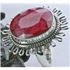 Image 1 : 37ct Faceted Ruby Sterling Ring (JEW-1356) (JEW-1356)