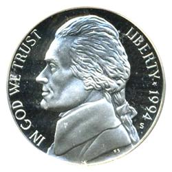 1994S Jefferson Nickel PROOF Graded PR70 DCAM (COI-4442) (COI-4442)