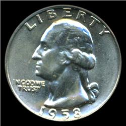 1958D Washington 25c Quarter Coin Graded PCGS MS65 (COI-5349) (COI-5349)