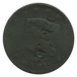 1818 Large Cent Circulated Rare Trade Counterstamp (COI-5095) (COI-5095)