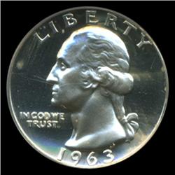 1963 Washington 25c Proof Quarter Coin Graded PCGS PR69 Cameo (COI-5370) (COI-5370)