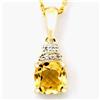 1.03ct Natural Citrine & Diamond 9K Gold Pendant (JEW-1451) (JEW-1451)