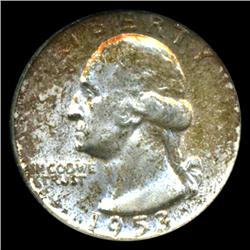 1953 Washington 25c Quarter Coin Graded PCGS MS66 Great Toning (COI-5323) (COI-5323)