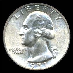 1951 Washington 25c Quarter Coin Graded PCGS MS65 (COI-5316) (COI-5316)