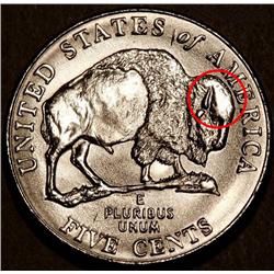 2005 Rare Bison Nickel Bald Bison Die Error Choice+ BU (COI-3662) (COI-3662)