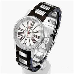 New Aquaswiss Mens Black SS Sport Watch Retail $2,995 (WAT-124) (WAT-124)