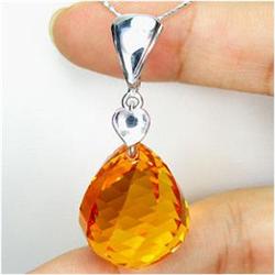 39.90ct Wonderful Gold Vermeil Pendant Golden Yellow Citrine  (JEW-1468) (JEW-1468)
