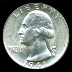 1941D Washington 25c Quarter Coin Graded PCGS MS65 (COI-5288) (COI-5288)