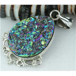 47ct Druzy Titanium Sterling Pendant (JEW-1371) (JEW-1371)