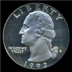 1993S Washington 25c Proof Quarter Coin Graded PCGS PR69 DCAM (COI-5403) (COI-5403)