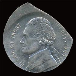 1999D Jefferson Nickel Struck on Wrong Stock and Clipped Gem Uncirculated (COI-5115) (COI-5115)