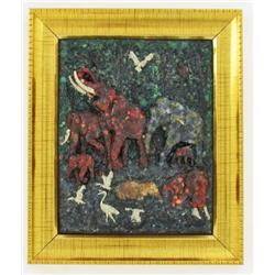 1,200ct. Tourmaline Elephant Statue Picture Frame (GEM-2689A) (GEM-2689A)