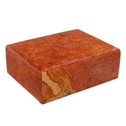 Inlaid Burl Box Handmade Rare Afzelia Wood (DEC-293) (DEC-293)