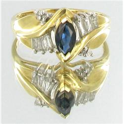 .95ct Ceylon Blue Sapphire & Diamond 10k Gold Ladies Ring (JEW-1516) (JEW-1516)