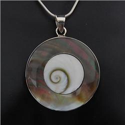 Polished Shell MOP & Sterling Necklace Earrings (JEW-196) (JEW-196)