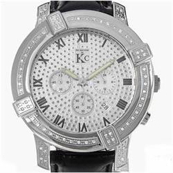 New Techno Com Diamond Bezel Chronograph Mens Watch Retail $2,795 (WAT-129) (WAT-129)