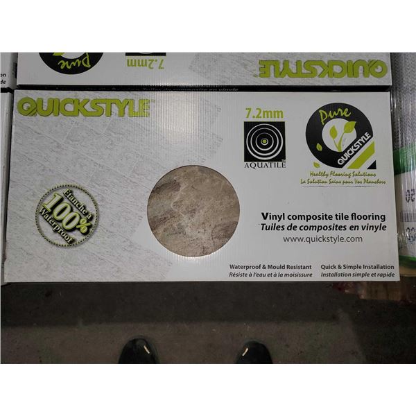 Quickstyle 7.2mm Vinyl Composite Tile Flooring 23-5/8" x 11-7/8" 15.5 sq.ft per box