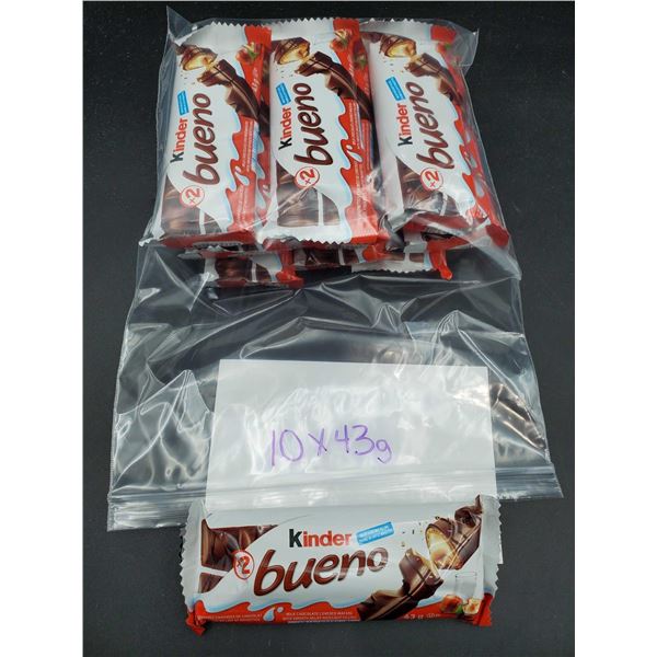 Kinder Bueno Milk chocolate Coated Wafers w/ Smooth Hazelnut Filling (10 x 43g)