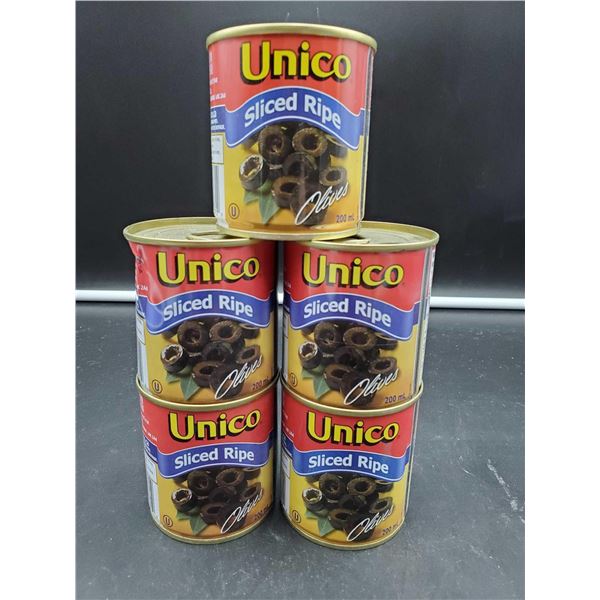 Unico Sliced Ripe Black Olives (5 x 200ml)