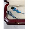 Image 2 : Natural 8.23 Carat Black Opal/Apatite .925 Silver Set of Earrings with certificate value $950.00