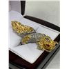 Image 1 : Aquamarine & Emerald 4.08 Carat Ladies Dragon Ring .925 Silver with certificate value $1800.00