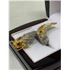 Image 3 : Aquamarine & Emerald 4.08 Carat Ladies Dragon Ring .925 Silver with certificate value $1800.00