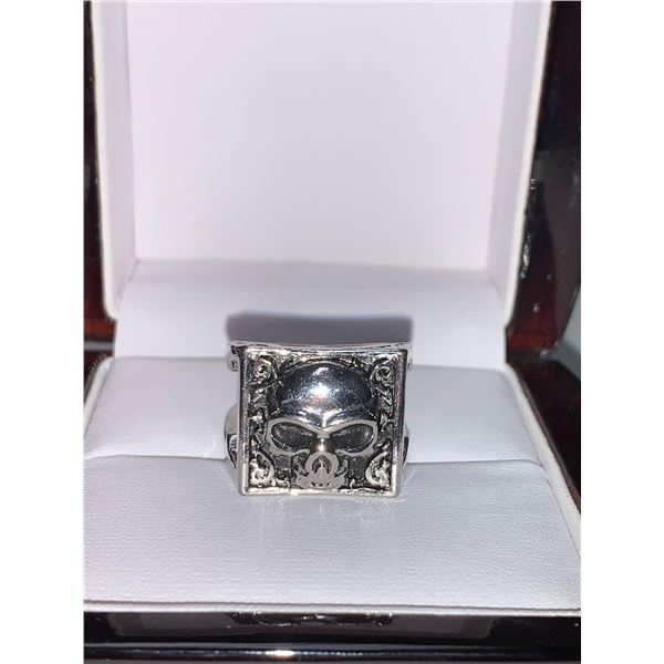 Bikers Silver Skull Ring mens Size 10