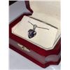 Image 2 : Amethyst Solitaire Heart Pendant with 16 Inch Box Link Chain