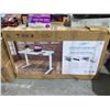 Image 1 : Airlift pro electric height adjustable desk with tempered glass and single drawer storage Color whit