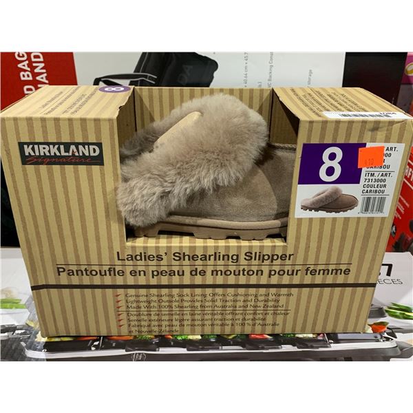 Kirkland signature ladies shearling slippers size 8 colour Caribou