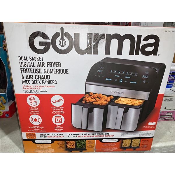 Gourmia dual basket digital air fryer 9.4 L capacity
