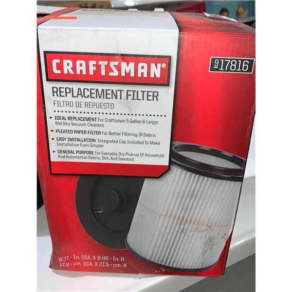 Craftsman Replacement Filter 6.77" dia x 8.46" H Fits Most 5 gallon & Larger Vacs Made 1988 & After