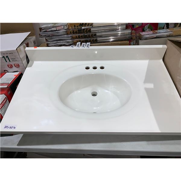 Luxo marble 37 x 22” white bathroom vanity top