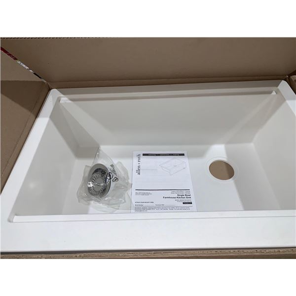 Allen and Roth single bowl farmhouse kitchen sink model # MANN100LUM-XX