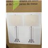 Image 1 : Bridgeport designs set of 2 table lamps polished chrome finish clear glass cylinder steel base