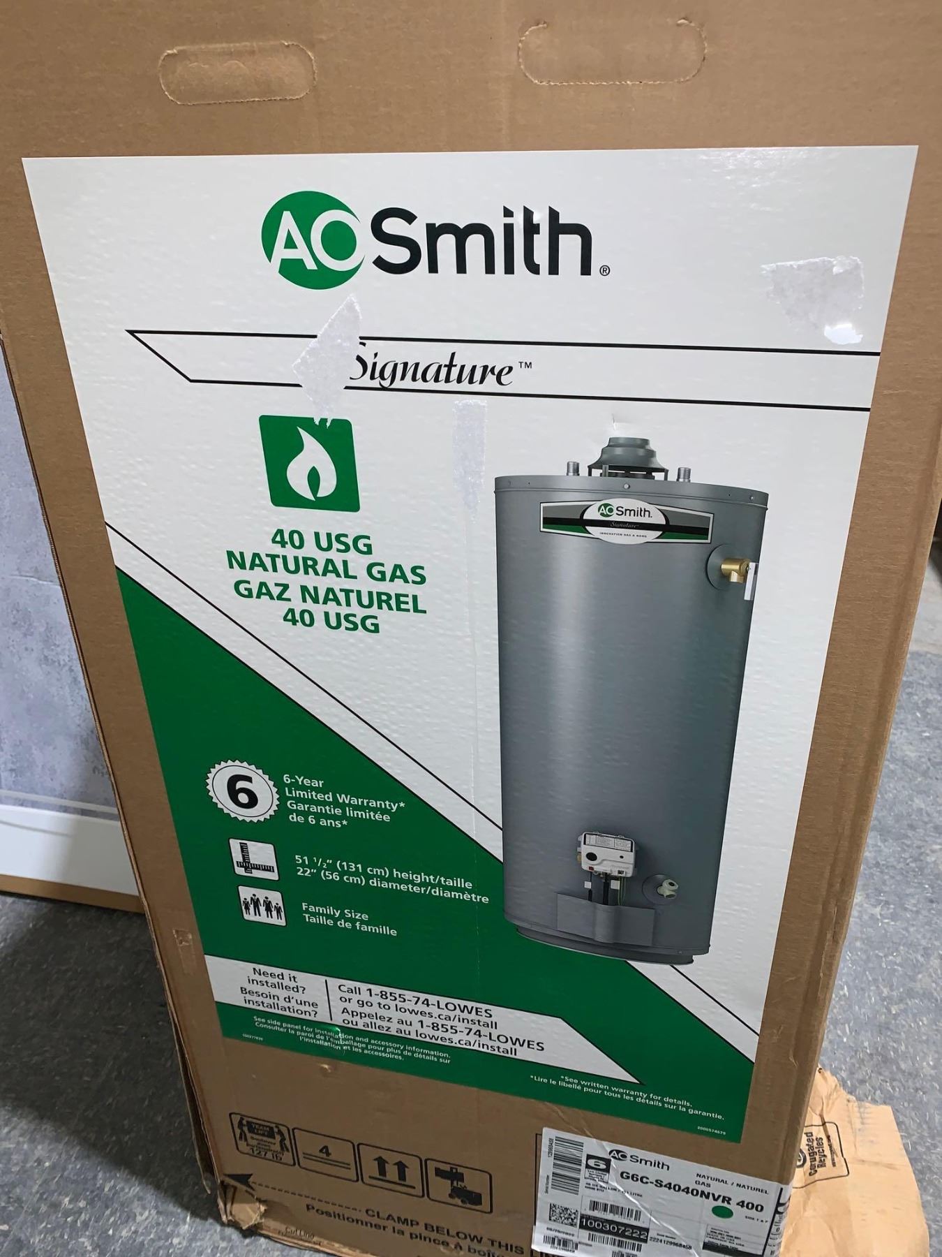AO Signature 40 USG Natural Gas 40000btu Hot Water Tank Wind Grey ao-signature-40-usg-natural-gas-40000btu-hot-water-tank-wind-grey