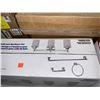 Image 3 : Project source 3 light vanity bar and bathroom hardware set 4 pieces chrome finish With frosted glas