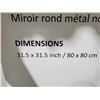 Image 3 : Hudson Home Emmerson Round Black Mirror 31.5x31.5" Minor Damage to box Item Unaffected