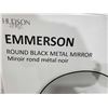 Image 2 : Hudson Home Emmerson Round Black Mirror 31.5x31.5" Minor