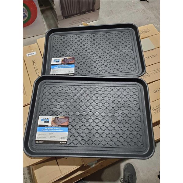 Lot of 2 techno boots classic all weather boot tray 23.75" by 15.75" by 1"