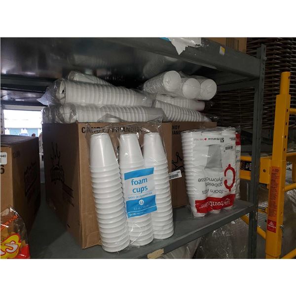 Bulk lot Styrofoam cups assorted brands